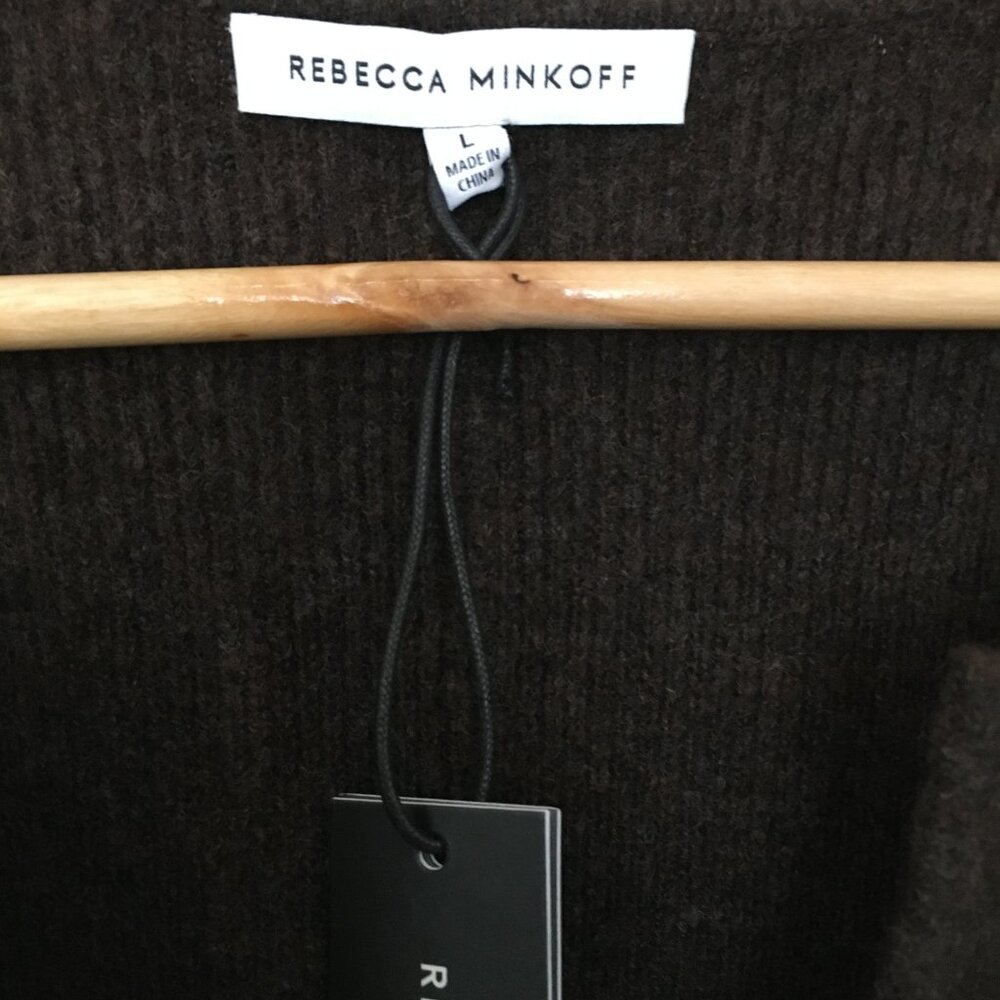 Rebecca Minkoff Women's Harper V-Neck Sweater, Brown, L - Picture 4 of 5